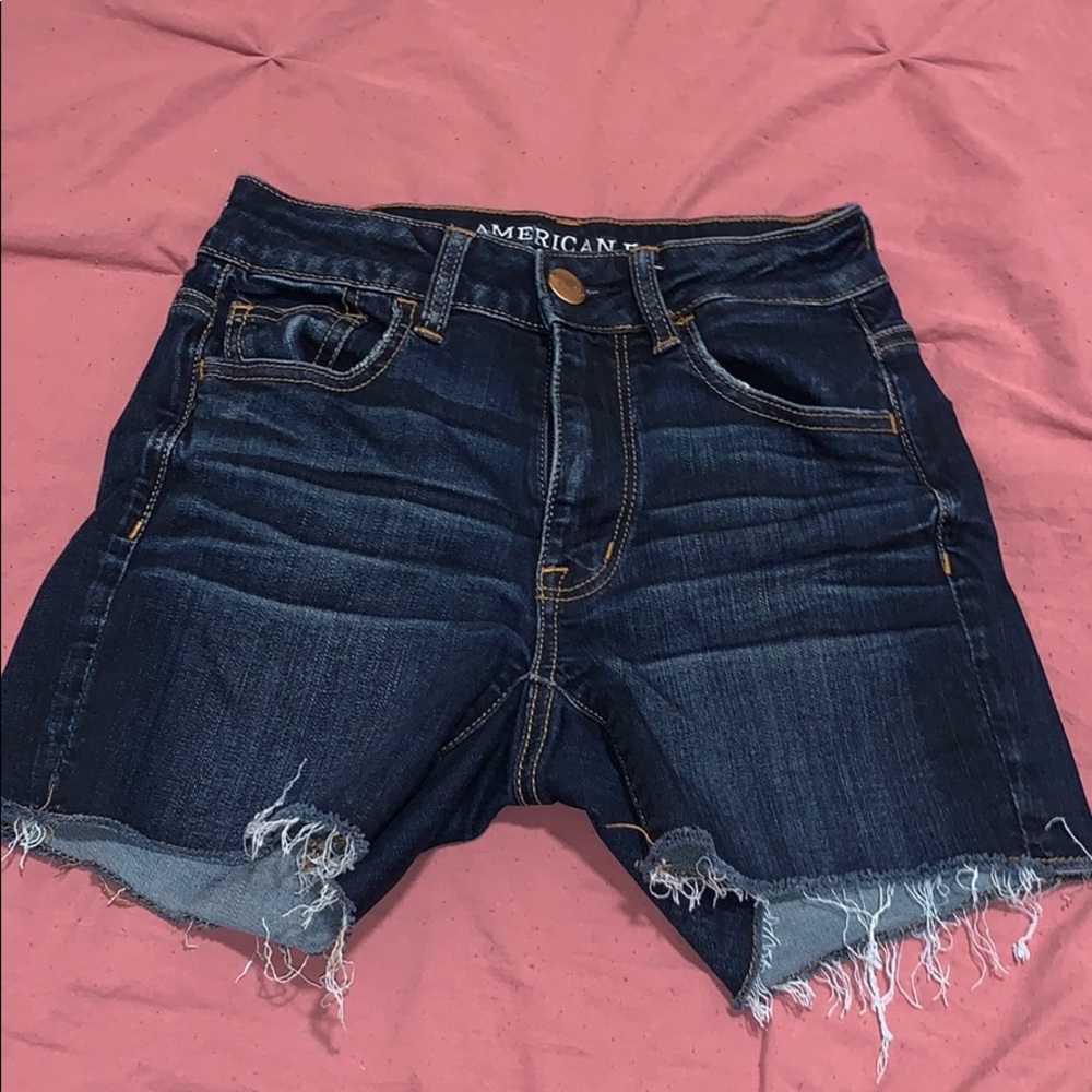 dark denim shorts